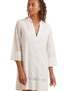 Trovata Birds Of Paradise Lucca Shift Eyelet Midi Dress